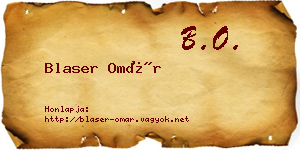 Blaser Omár névjegykártya